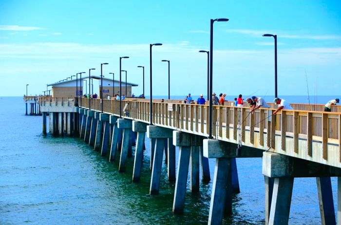 Fishing from Gulf State Pier, the longest pier in the Gulf of Mexico