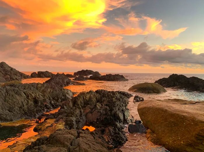 Sunset at Hirauchi Onsen on Yakushima Island