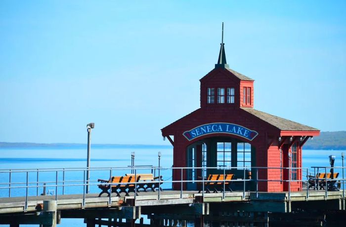 Seneca Lake building in Watkins Glen, NY, USA