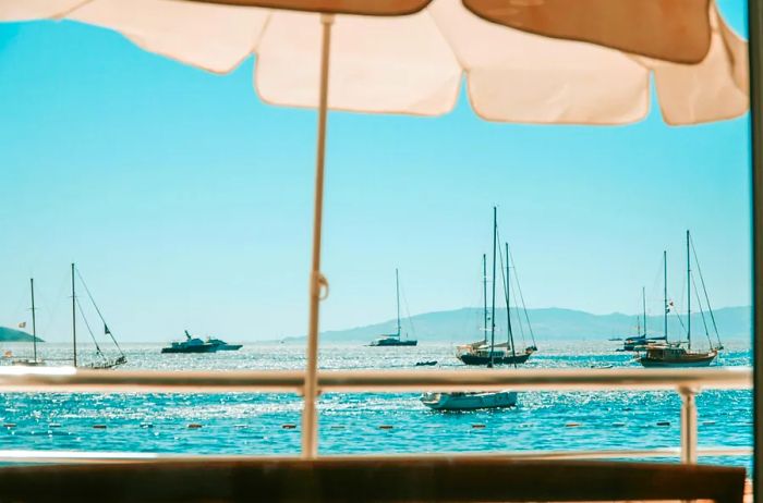 Seaside view with boats in Bodrum