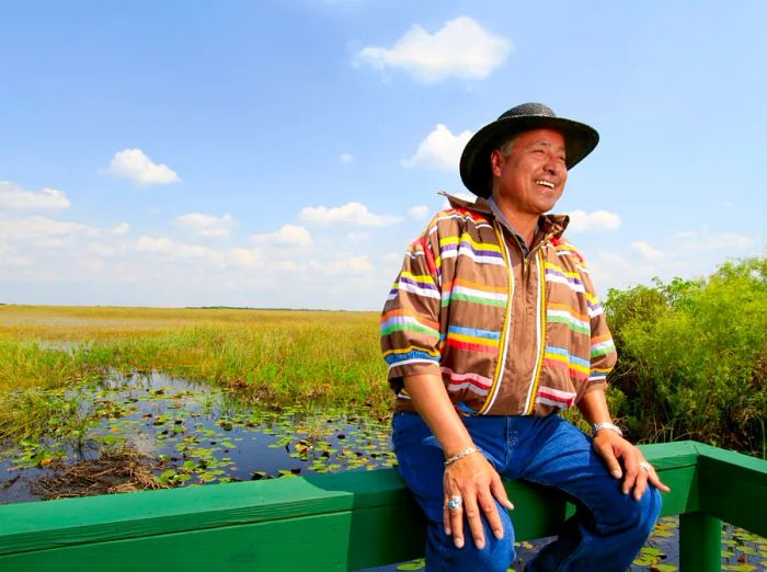 Michael Frank, a member of the Miccosukee Tribe, resides in the Everglades.