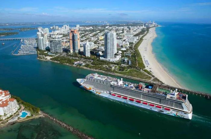 Cruise setting sail from Miami Beach