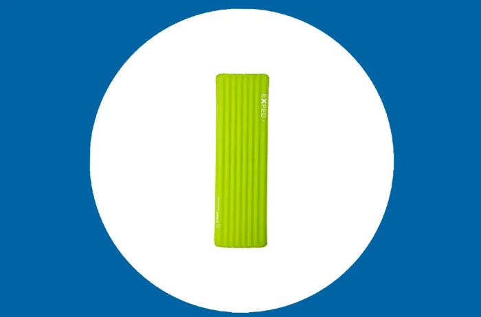 Bright green sleeping pad