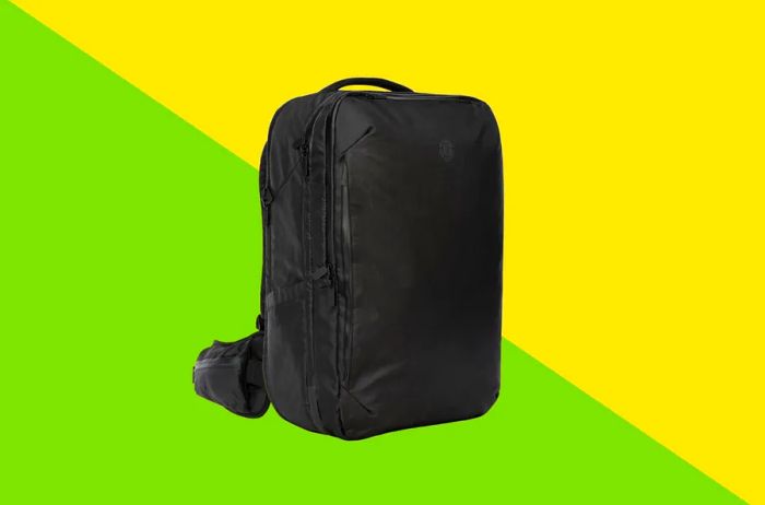 A sleek black 40L backpack