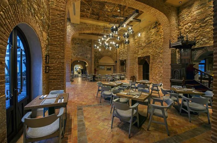 Historic dining area at Hotel La Compañia