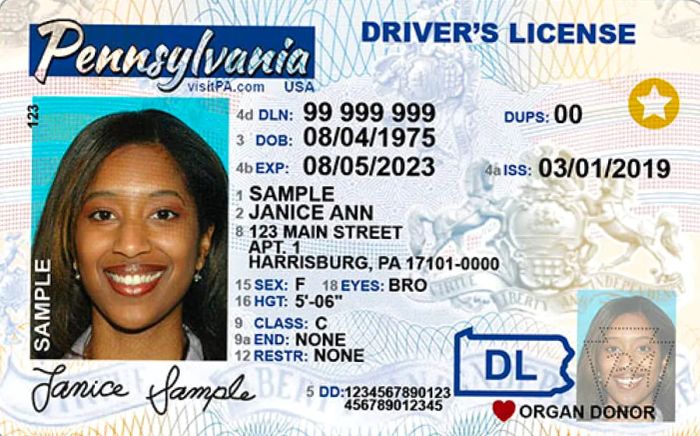 Example of a Real ID-compliant driver’s license