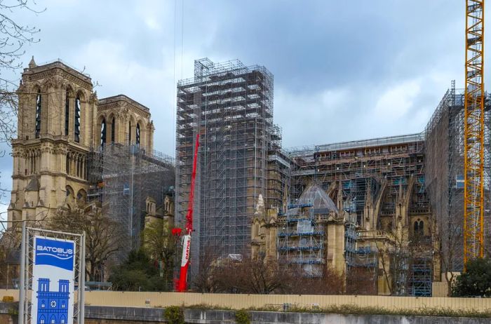 Construction site of Notre-Dame in Paris, France on March 24, 2023.