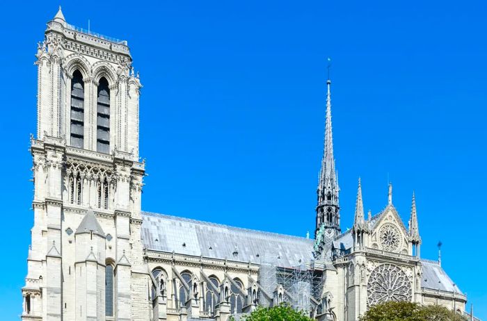 This image, taken on September 7, 2018, captures Notre-Dame’s roof and spire prior to their destruction in the blaze.