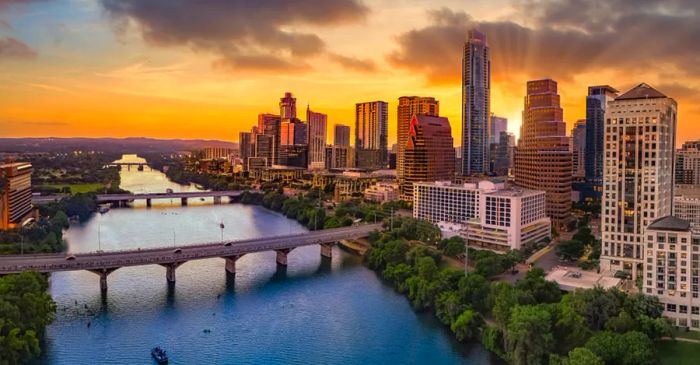 View of Austin and its river