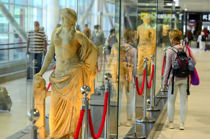 Sculptures at Rome FCO Airport