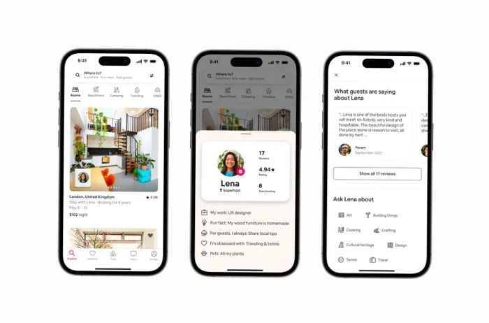 Airbnb Host Passport displayed on three mobile screens