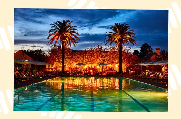 This December, Napa Valley's Solage will transform its pool cabanas into inviting wine tasting spots.