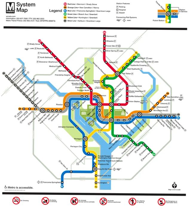 The newly unveiled metro map featuring the Silver Line extension.