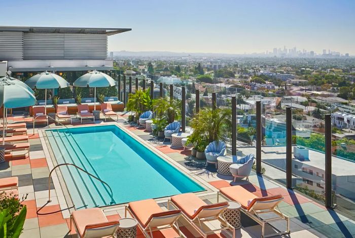 Every self-respecting L.A. hotel must feature a rooftop pool and bar.