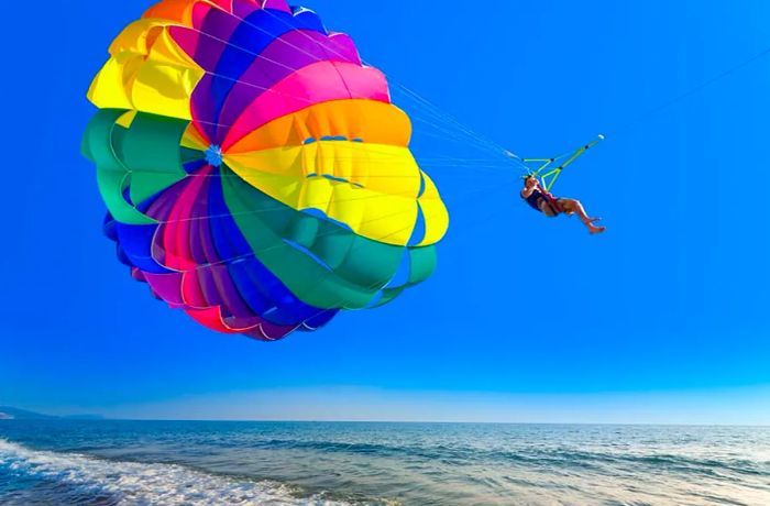 Parasailing in the Caribbean