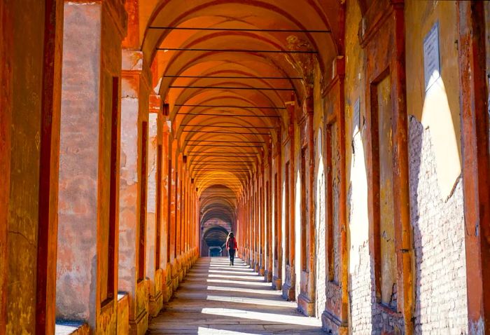 Porticoes in Bologna, Italy.