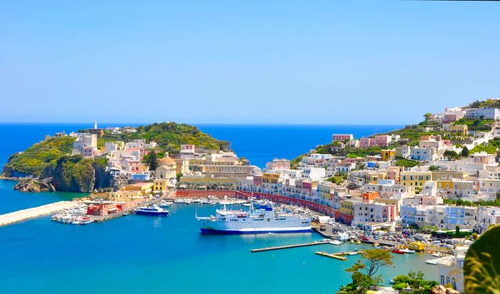 Coastal town of Ponza, Italy