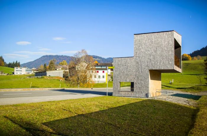 An innovative bus stop in Krumbach