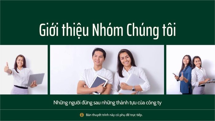 Slide giới thiệu thành viên trong nhóm rất ấn tượng