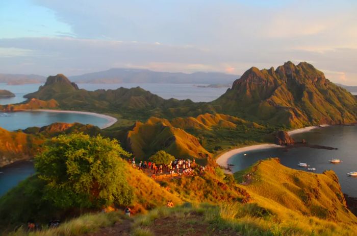 A mountainous peninsula lined with beaches on an Indonesian island