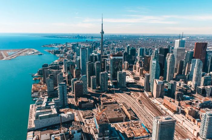 Aerial view of the Toronto skyline