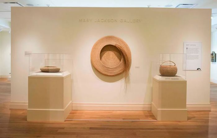 Showcases of sweetgrass artistry, with Mary Jackson recognized as a master on an international scale.