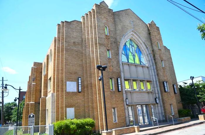 Following a fire in 2005 that ravaged much of the interior of the historic Bethel Church in the Fourth Ward, the site was transformed into a public park.