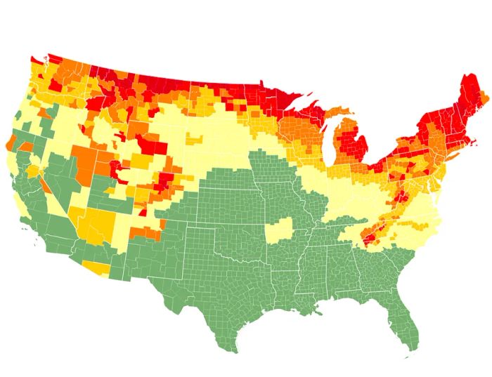 Fall Foliage Map for September 30, 2024