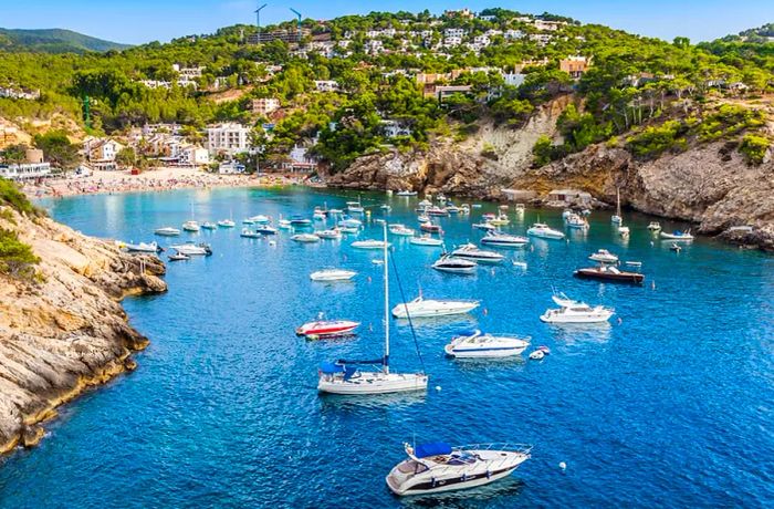 Panoramic View of Cala d'Hort, Ibiza, Spain