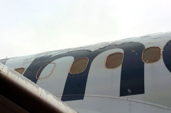 Contaminants present just before de-icing. (Image by Author).