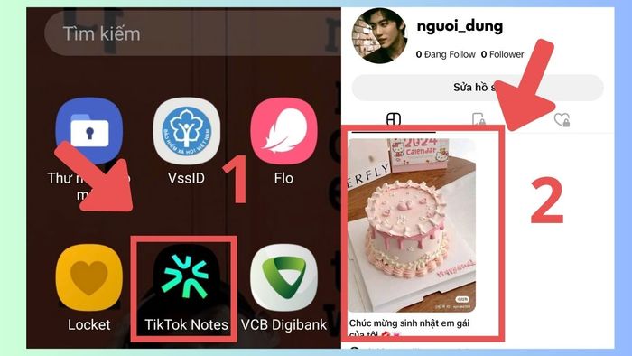 cách sử dụng TikTok Notes để xóa bài đăng bước 1