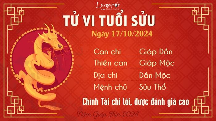 Tử vi hàng ngày 17/10/2024 - Sửu