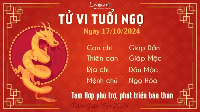 Tử vi ngày 17/10/2024 - Ngọ