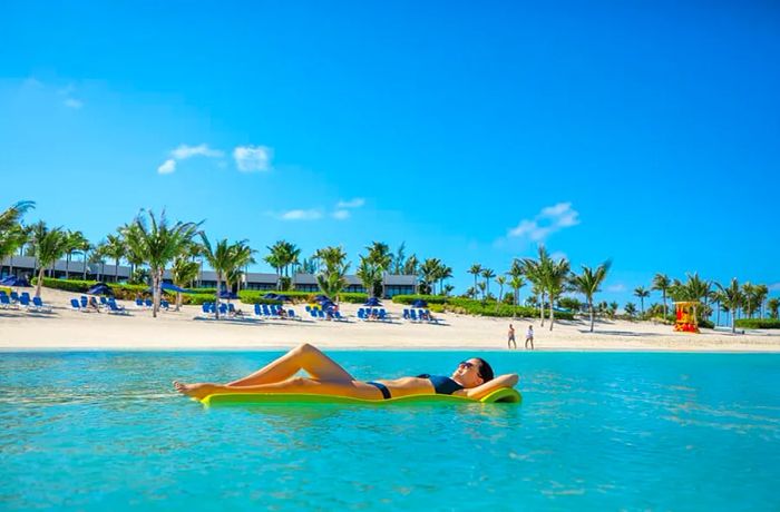 Relaxing on the beach at Great Stirrup Cay