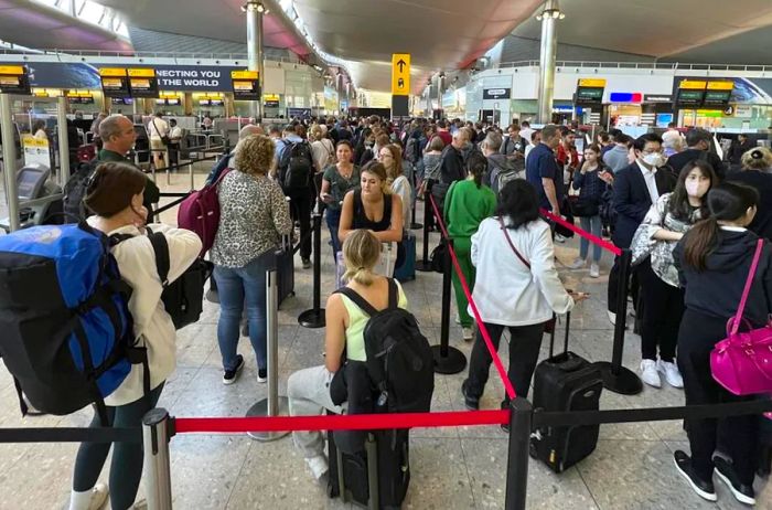 Security operations at London Heathrow Airport on June 22.