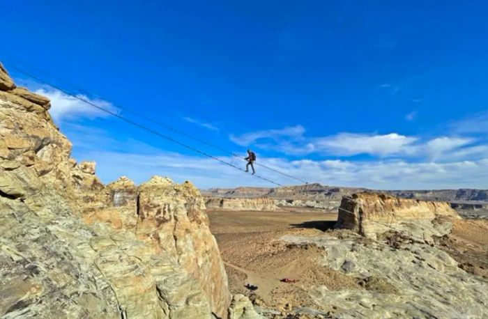 The via ferrata at Amangiri includes a 200-foot-long staircase.