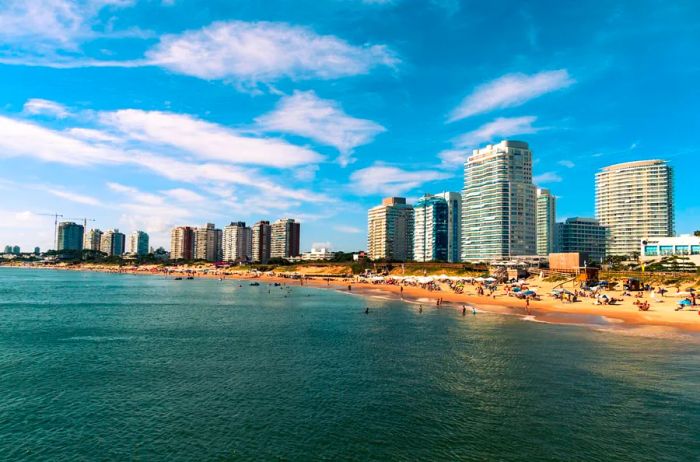 Beachfront in the city of Punta del Este, Uruguay