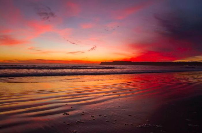 Coronado Beach at sunset.