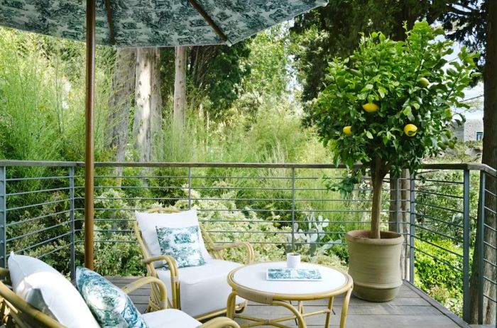 The veranda of the Dior spa suites