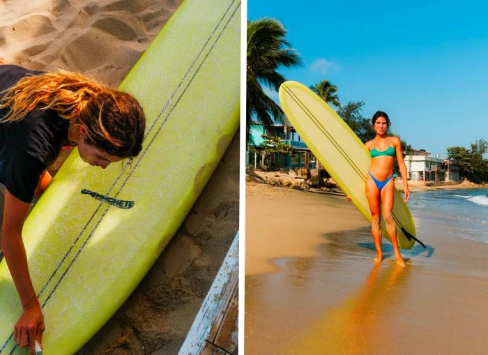 Ileana Hernandez, a local surfer, is one of Mika’s devoted clients and a longtime friend.