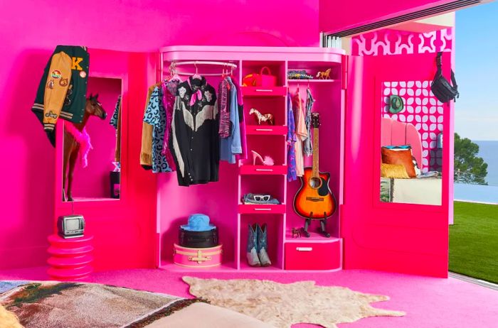 A glimpse into Ken's closet at Barbie's Malibu DreamHouse