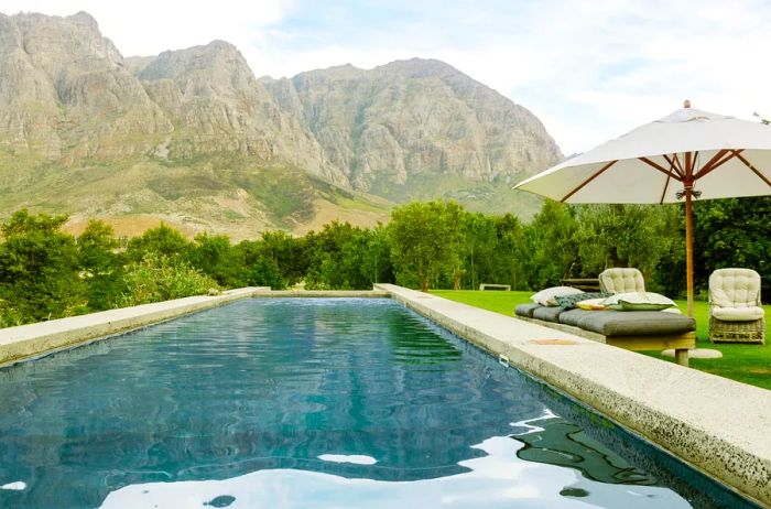 Lap pool overlooking the mountains