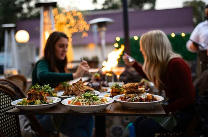 Outdoor diners at Ardsley Station