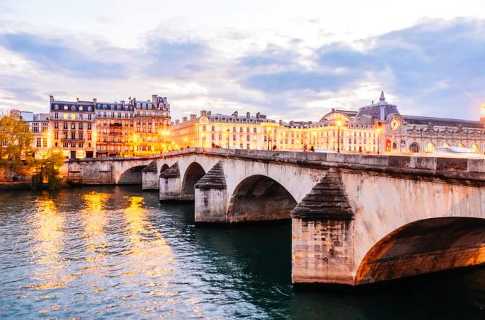 Bridge spanning the Seine River in Paris