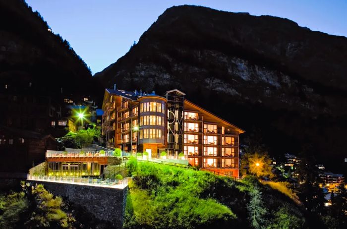 The Omnia is perched on a cliff in the heart of Zermatt