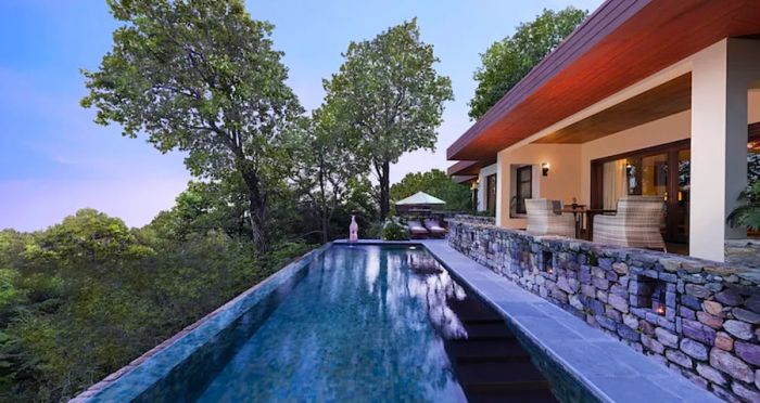 Outdoor pool at Ananda in the Himalayas