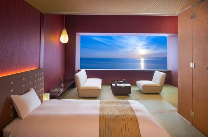 The rooms at Kai Beppu offer stunning ocean views.