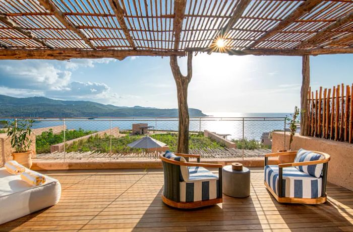 The Six Senses Ibiza overlooks the Mediterranean Sea.