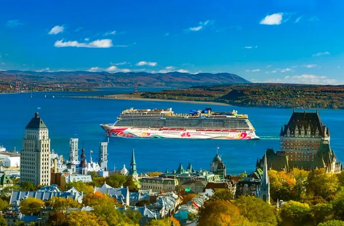 Cruise past the stunning views of Quebec City, Canada