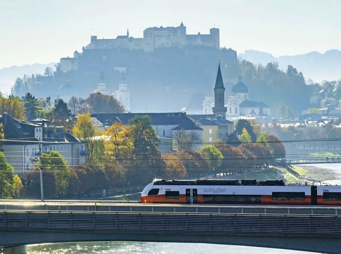 Perched high above Salzburg is the medieval Hohensalzburg Fortress.